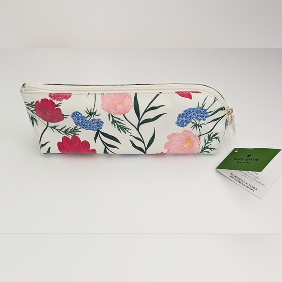 NWT Kate Spade Floral Garden Blossom Cosmetic/Make-Up Bag/Pouch, Pencil Case - Picture 2 of 13